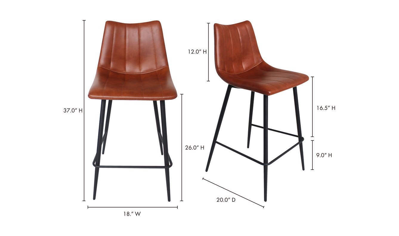 lifestyle view of Alibi Counter Stool Brown Set of Two luxury Table & Bar Stool