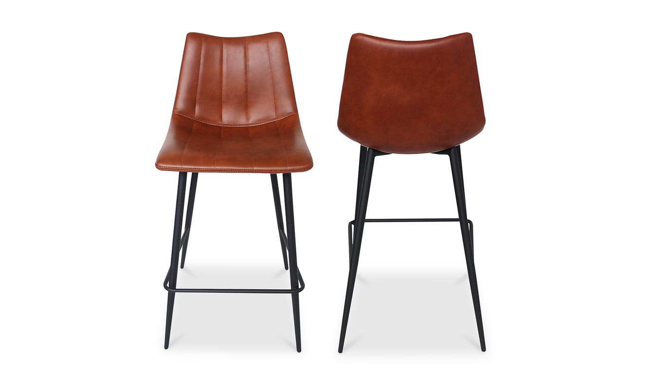 lifestyle view of Alibi Counter Stool Brown Set of Two luxury Table & Bar Stool