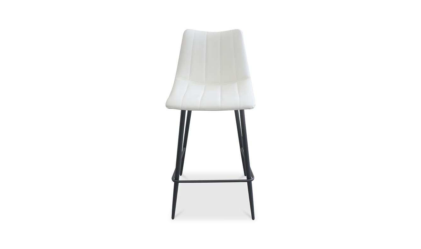 lifestyle view of Alibi Counter Stool Ivory Set of Two luxury Table & Bar Stool