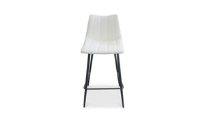lifestyle view of Alibi Counter Stool Ivory Set of Two luxury Table & Bar Stool