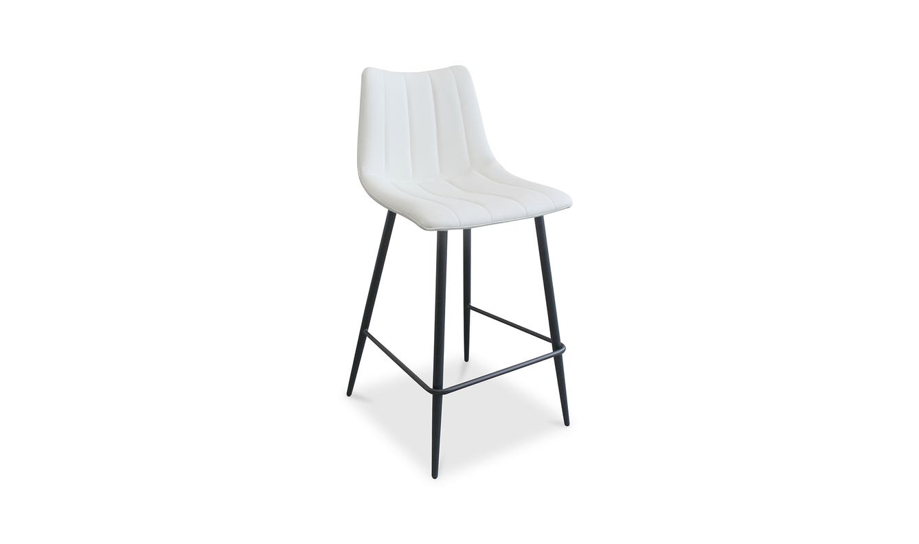 lifestyle view of Alibi Counter Stool Ivory Set of Two luxury Table & Bar Stool