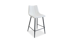 lifestyle view of Alibi Counter Stool Ivory Set of Two luxury Table & Bar Stool
