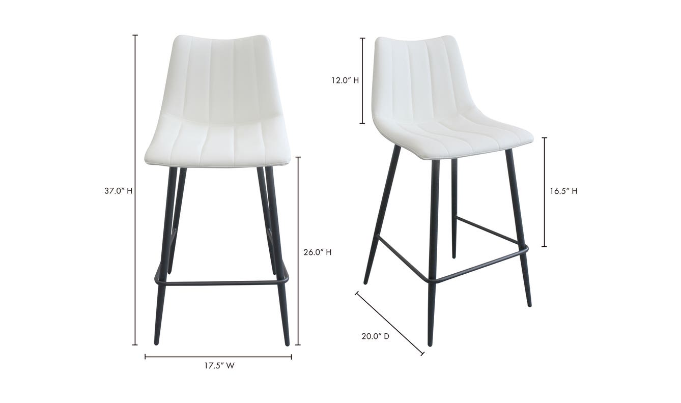 lifestyle view of Alibi Counter Stool Ivory Set of Two luxury Table & Bar Stool