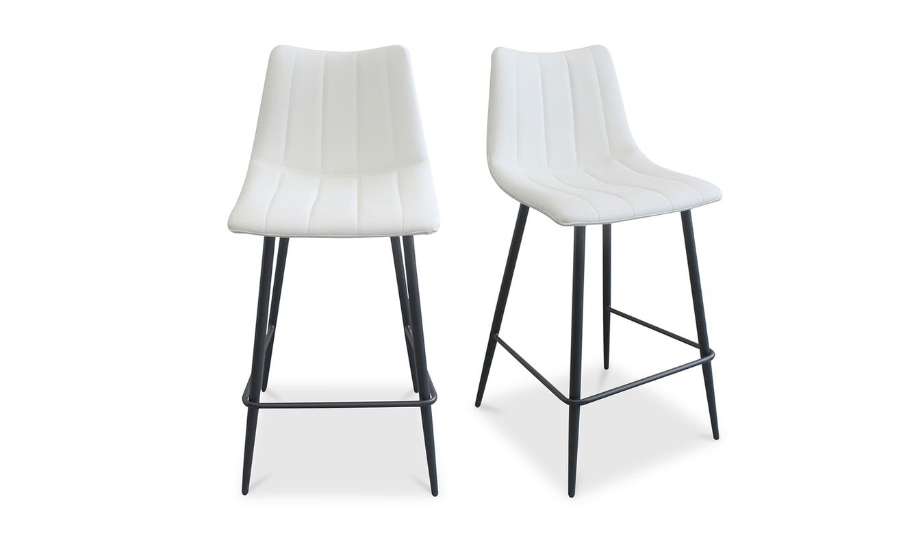 detail view of Alibi Counter Stool Ivory Set of Two luxury Table & Bar Stool
