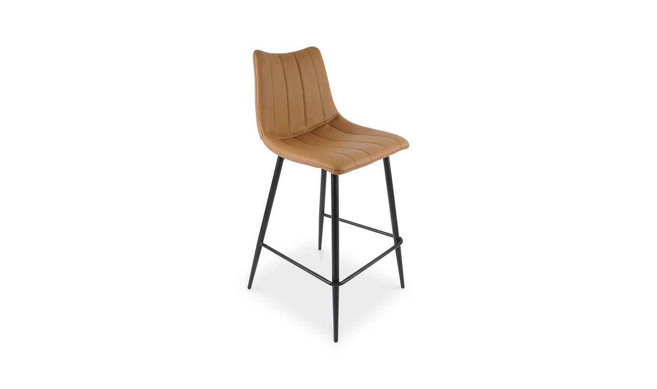 lifestyle view of Alibi Counter Stool Tan Set of Two luxury Table & Bar Stool