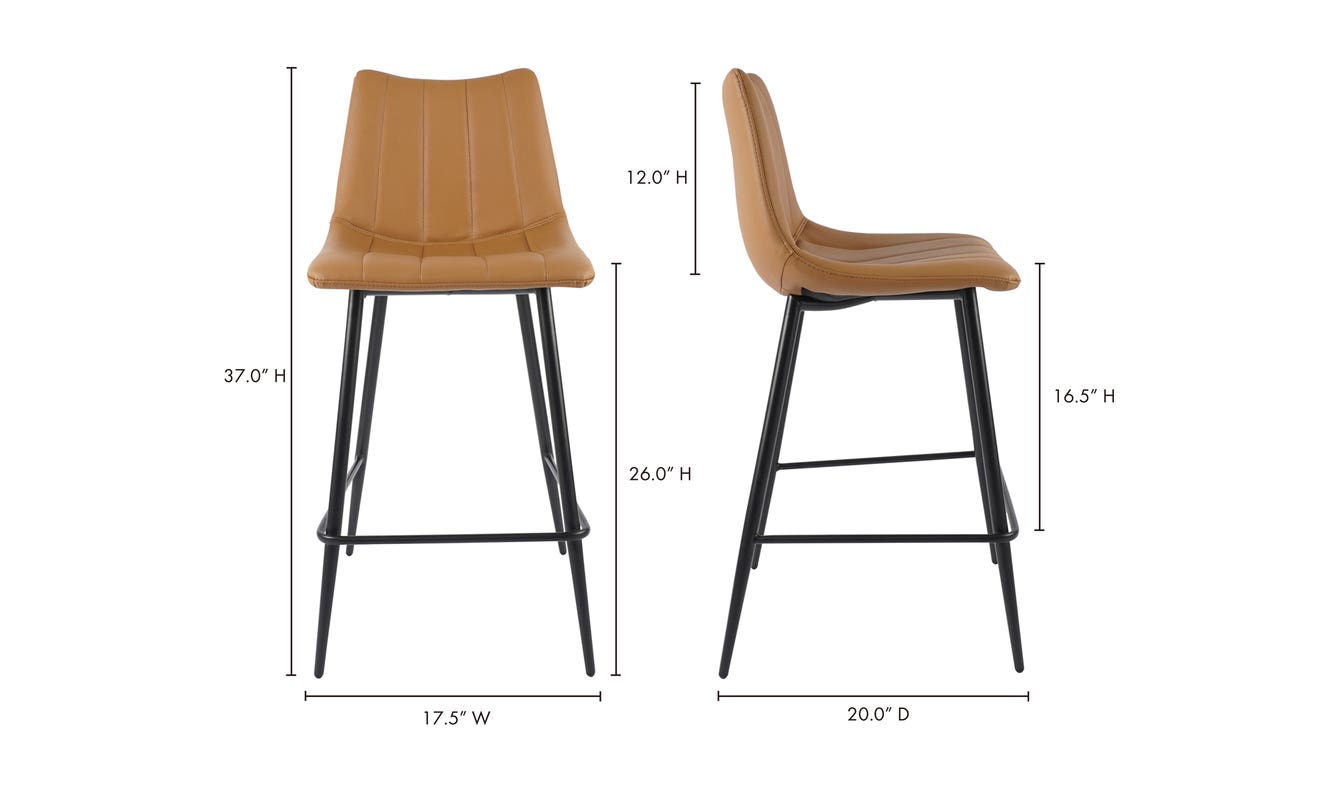 lifestyle view of Alibi Counter Stool Tan Set of Two luxury Table & Bar Stool