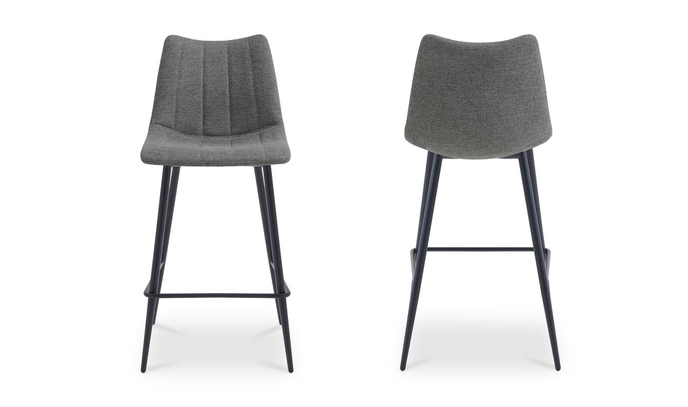 side view of Alibi Counter Stool Dark Grey-Set of Two luxury Table & Bar Stool