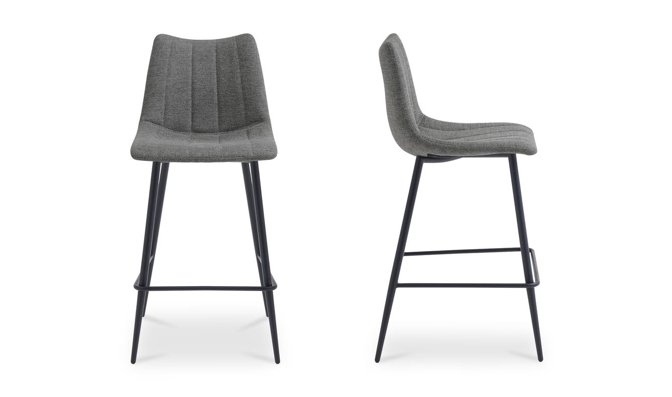front view of Alibi Counter Stool Dark Grey-Set of Two luxury Table & Bar Stool