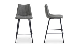 angle view of Alibi Counter Stool Dark Grey-Set of Two luxury Table & Bar Stool