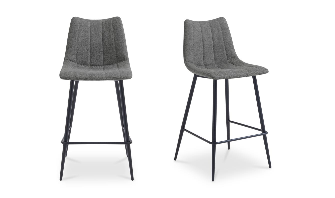 front view of Alibi Counter Stool Dark Grey-Set of Two luxury Table & Bar Stool