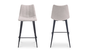 side view of Alibi Counter Stool Beige-Set of Two luxury Table & Bar Stool