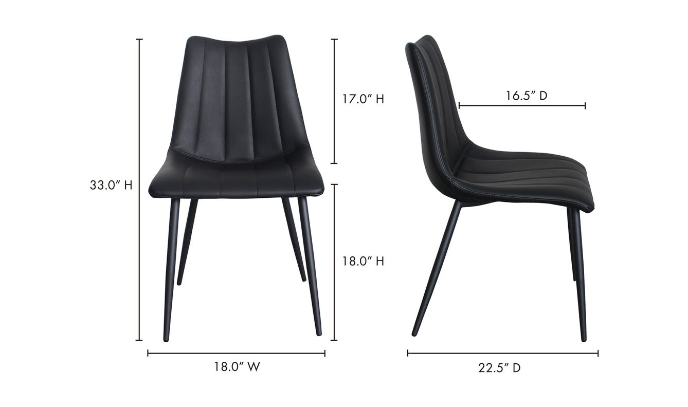 lifestyle view of Alibi Dining Chair Matte Black - Set Of Two luxury Chair
