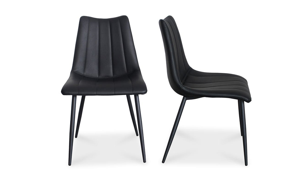 front view of Alibi Dining Chair Matte Black - Set Of Two luxury Chair