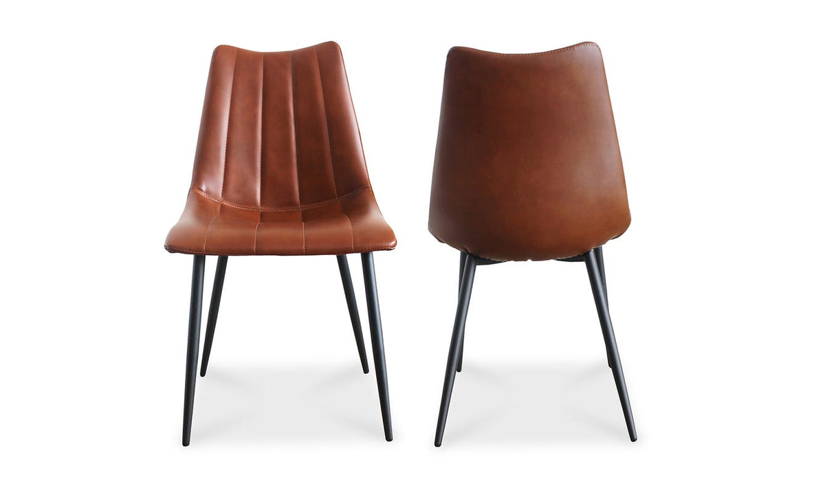 front view of Alibi Dining Chair Brown - Set Of Two luxury Chair