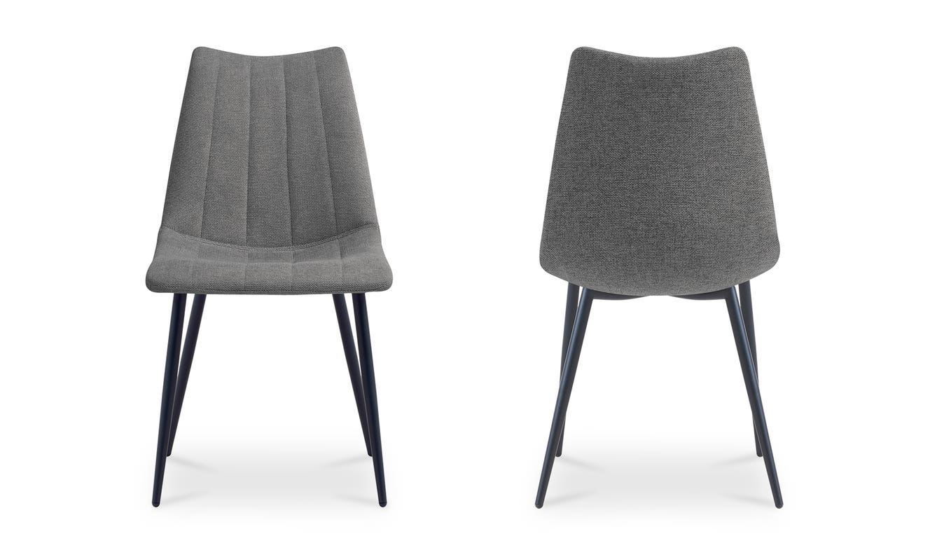 side view of Alibi Dining Chair Dark Grey-Set of Two luxury Chair