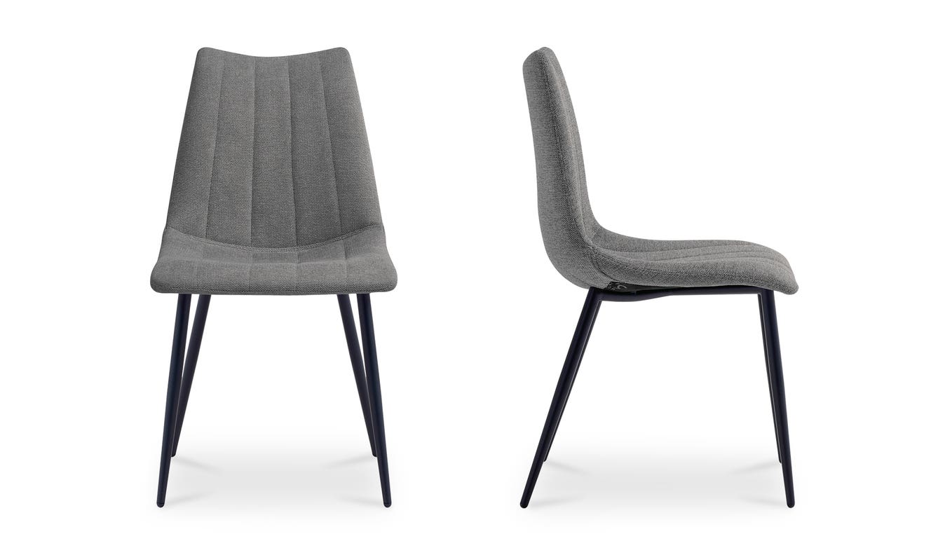 angle view of Alibi Dining Chair Dark Grey-Set of Two luxury Chair