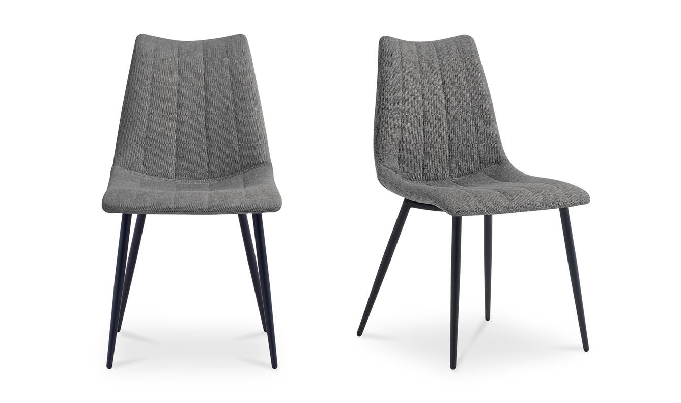 front view of Alibi Dining Chair Dark Grey-Set of Two luxury Chair
