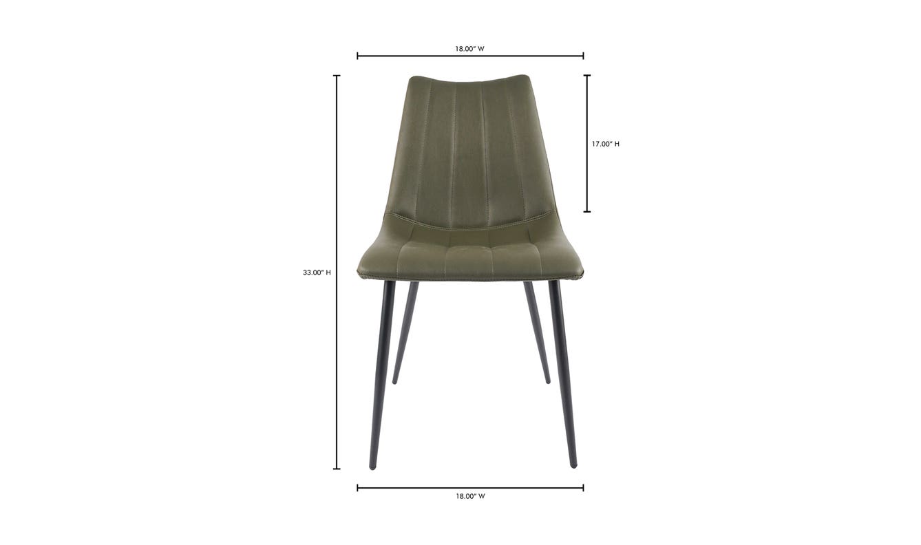 lifestyle view of Alibi Dining Chair Dark Green luxury Chair