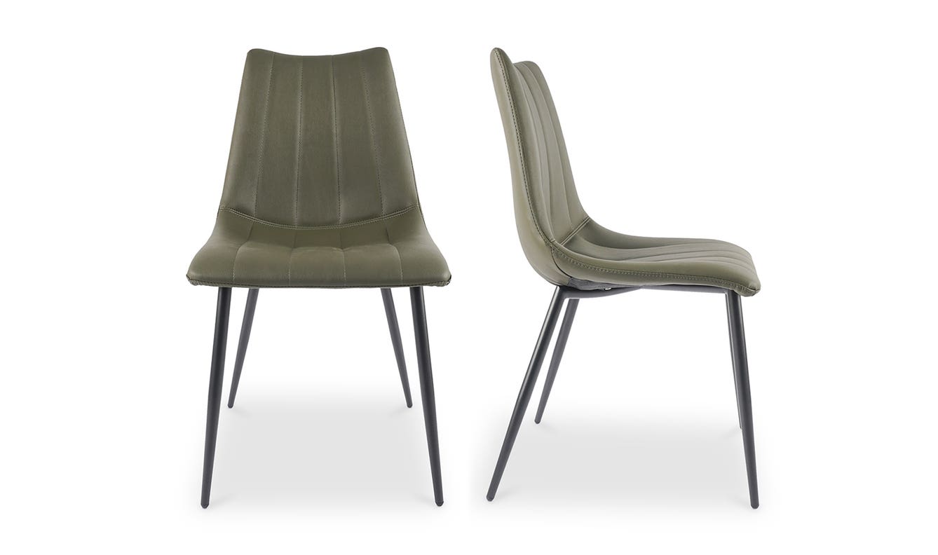 lifestyle view of Alibi Dining Chair Dark Green luxury Chair