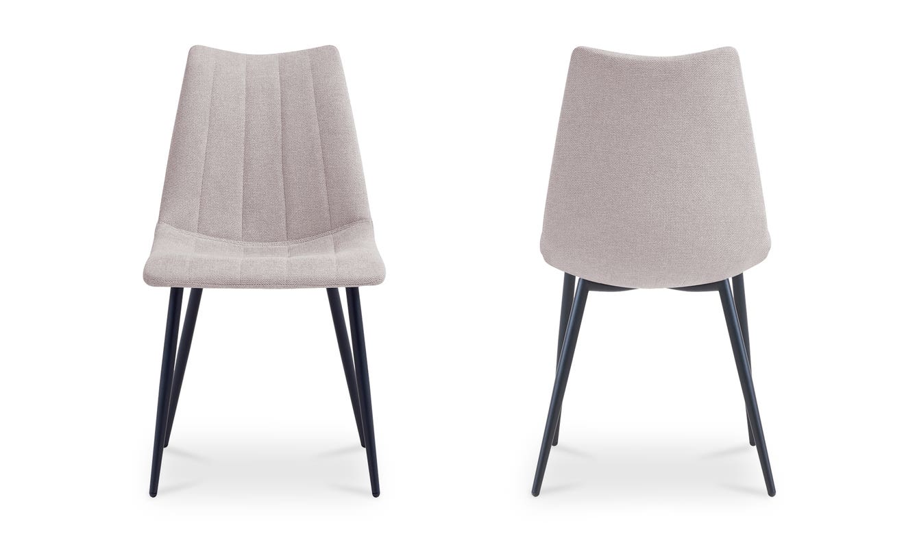 side view of Alibi Dining Chair Beige-Set of Two luxury Chair