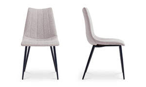 angle view of Alibi Dining Chair Beige-Set of Two luxury Chair