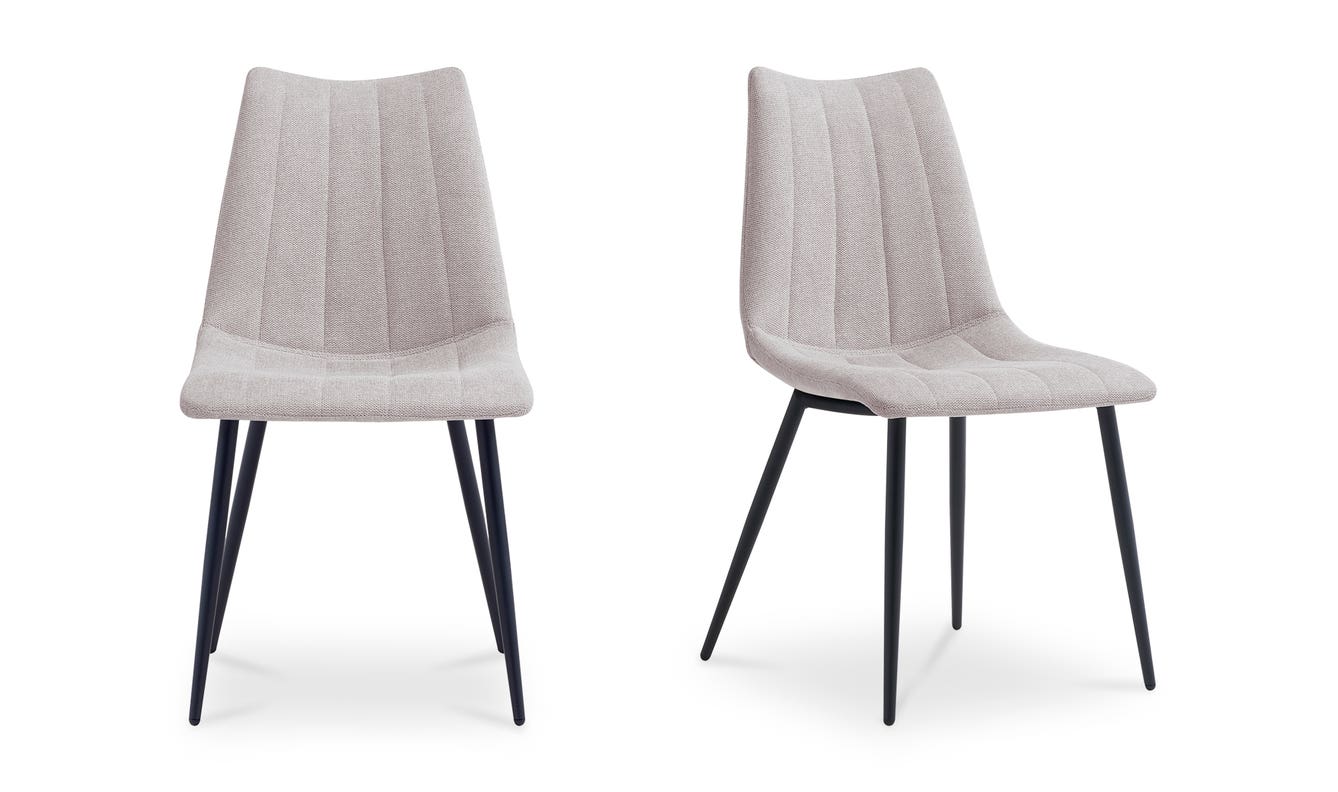 front view of Alibi Dining Chair Beige-Set of Two luxury Chair