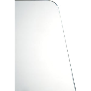Close-up view of Switzer Wall Mirror showcasing its smooth edges and reflective surface