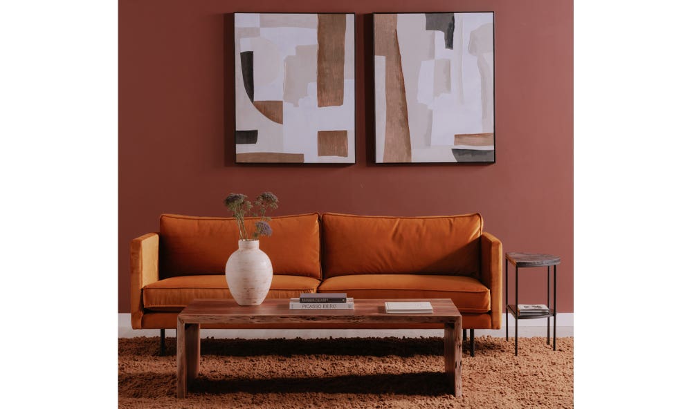 front view of Tyrell Coffee Table Natural Stain luxury Coffee Table