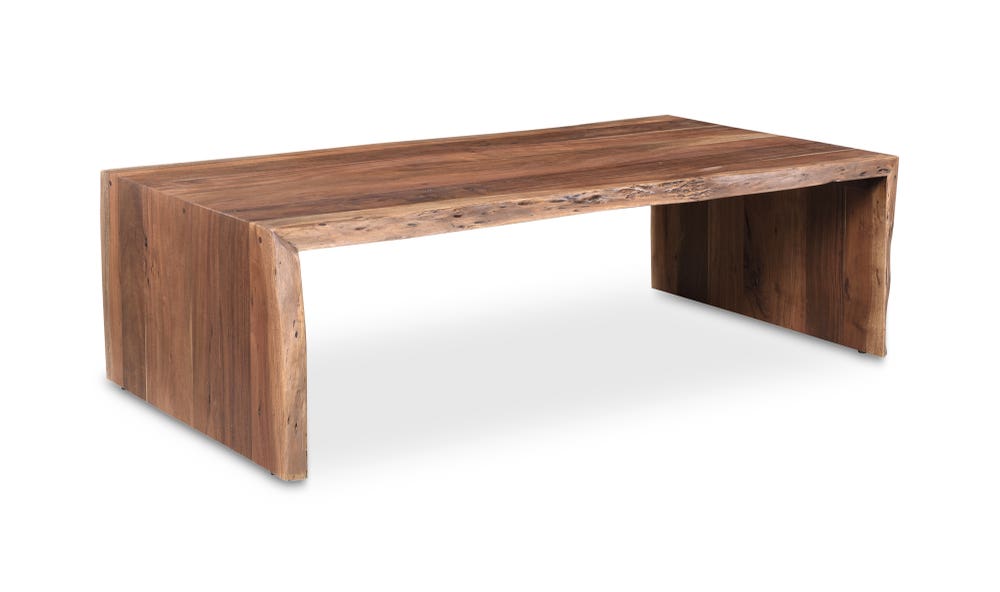 lifestyle view of Tyrell Coffee Table Natural Stain luxury Coffee Table