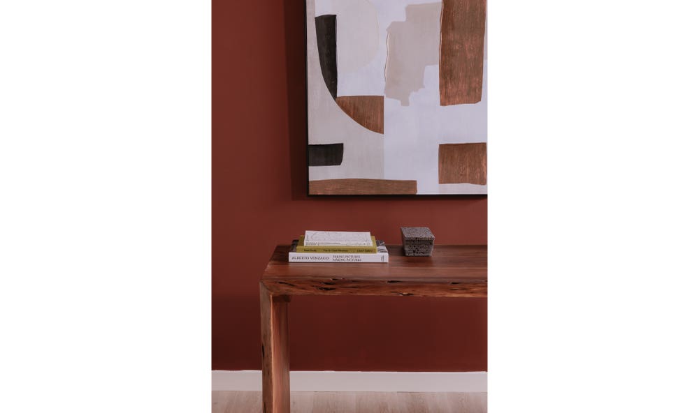 side view of Tyrell Desk Natural Stain luxury Desk