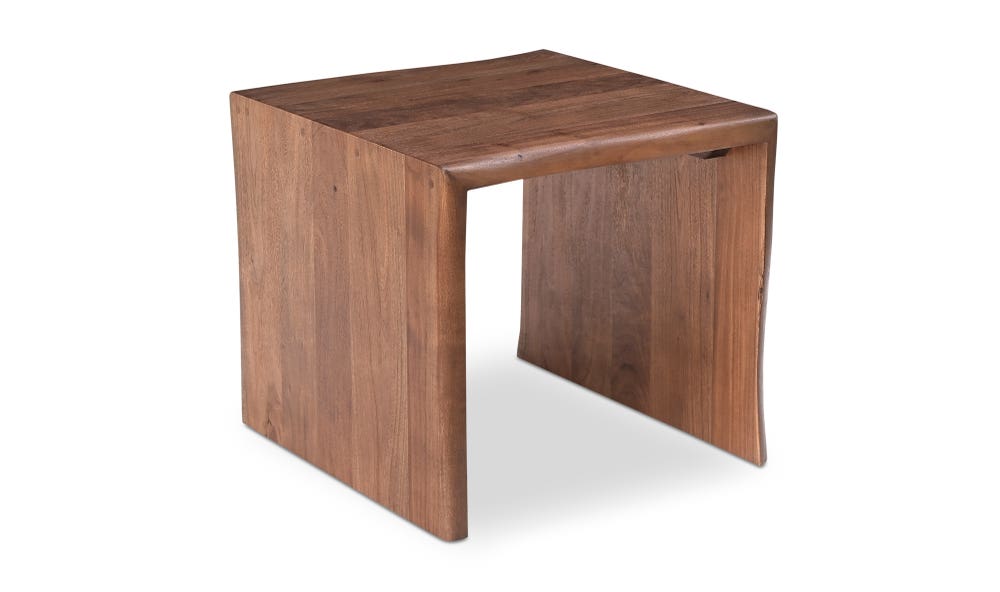 side view of Tyrell Side Table Natural Stain luxury Accent Table