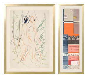 Vintage Modernist Drawings Pair Bundle