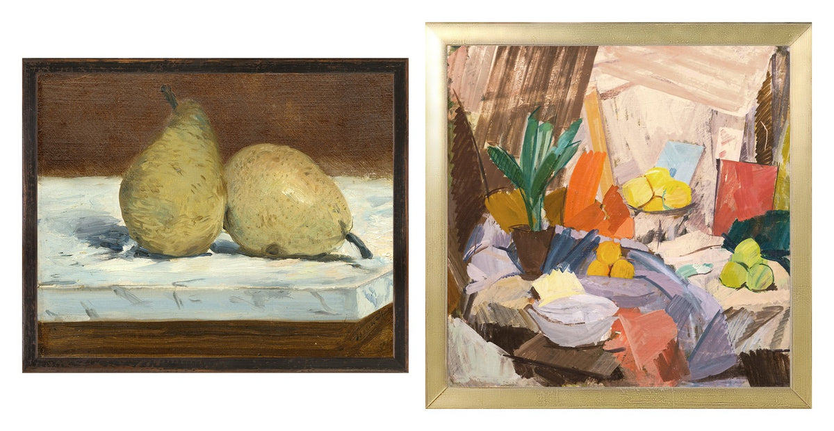 Vintage Pears & Oranges Still Life Pair Bundle