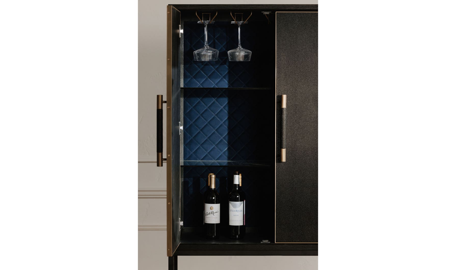 detail view of Mako Bar Cabinet Black luxury Sideboard