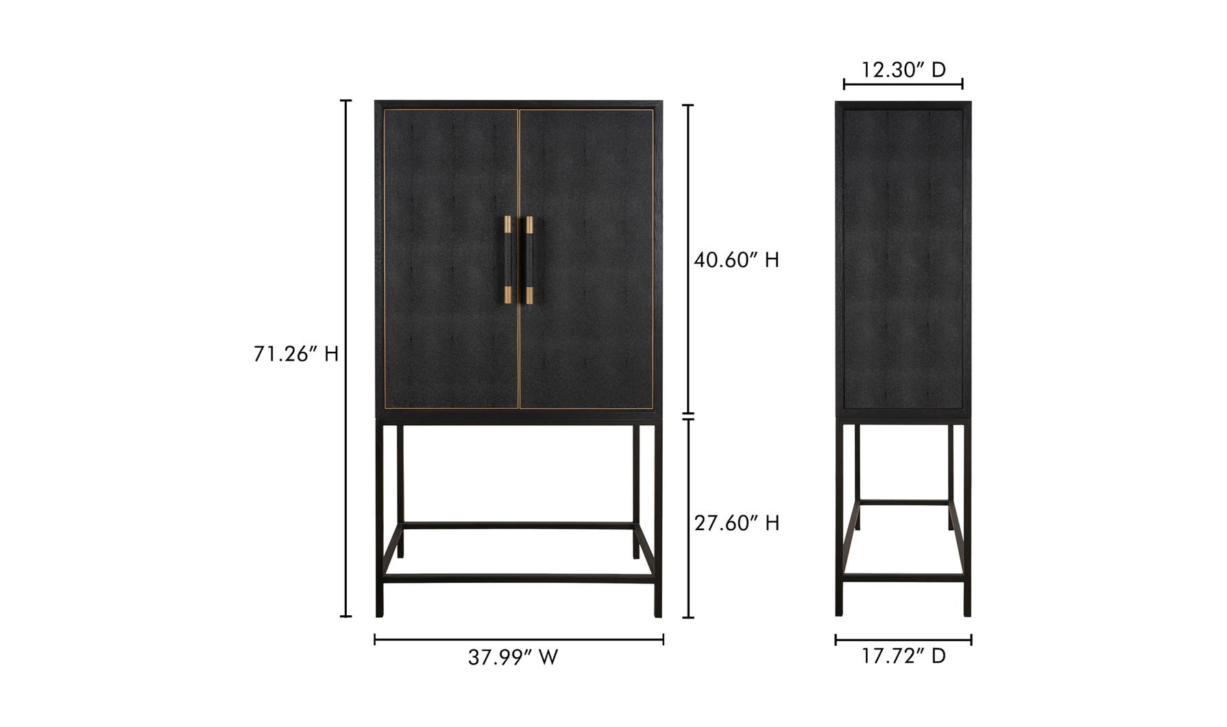 lifestyle view of Mako Bar Cabinet Black luxury Sideboard