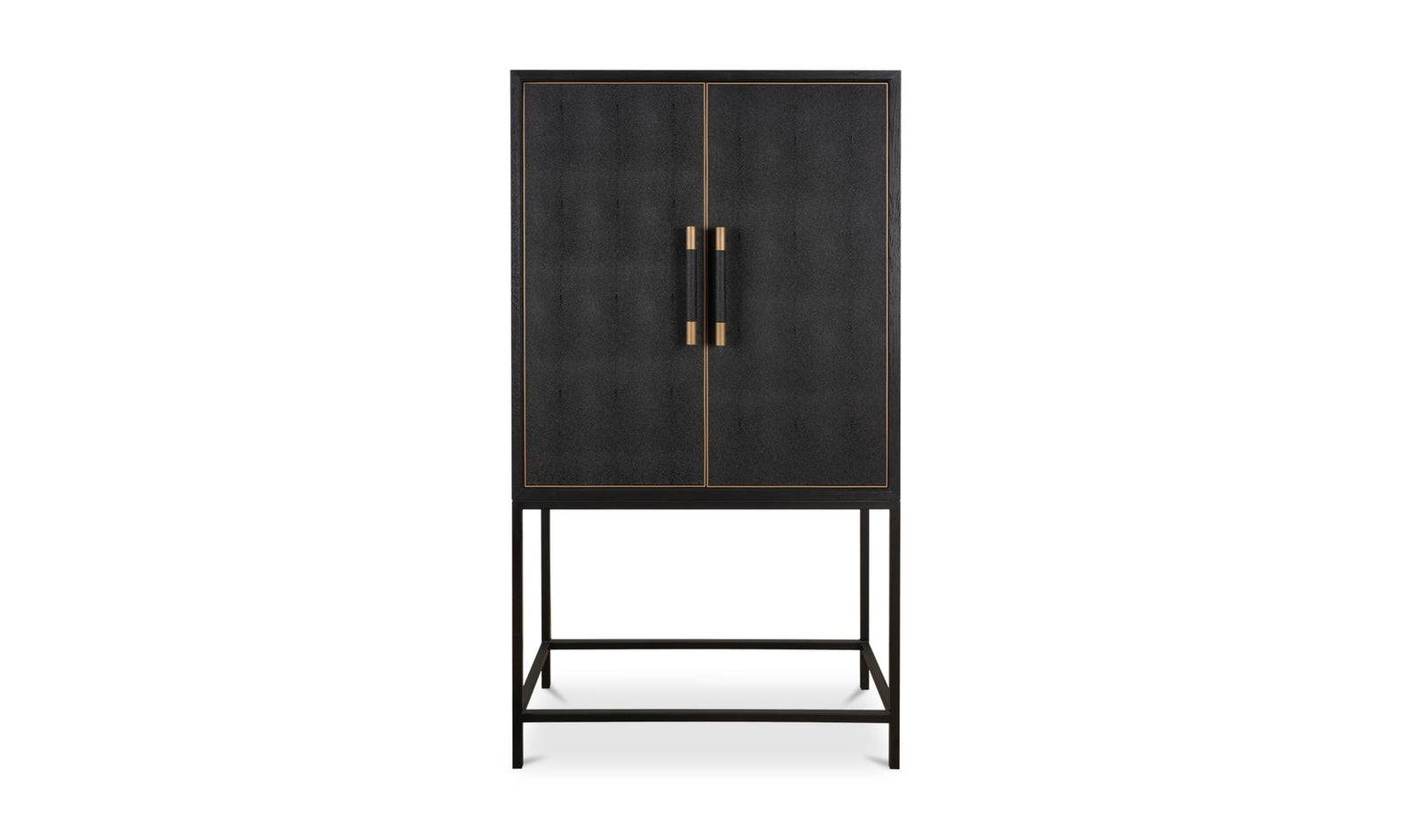 front view of Mako Bar Cabinet Black luxury Sideboard