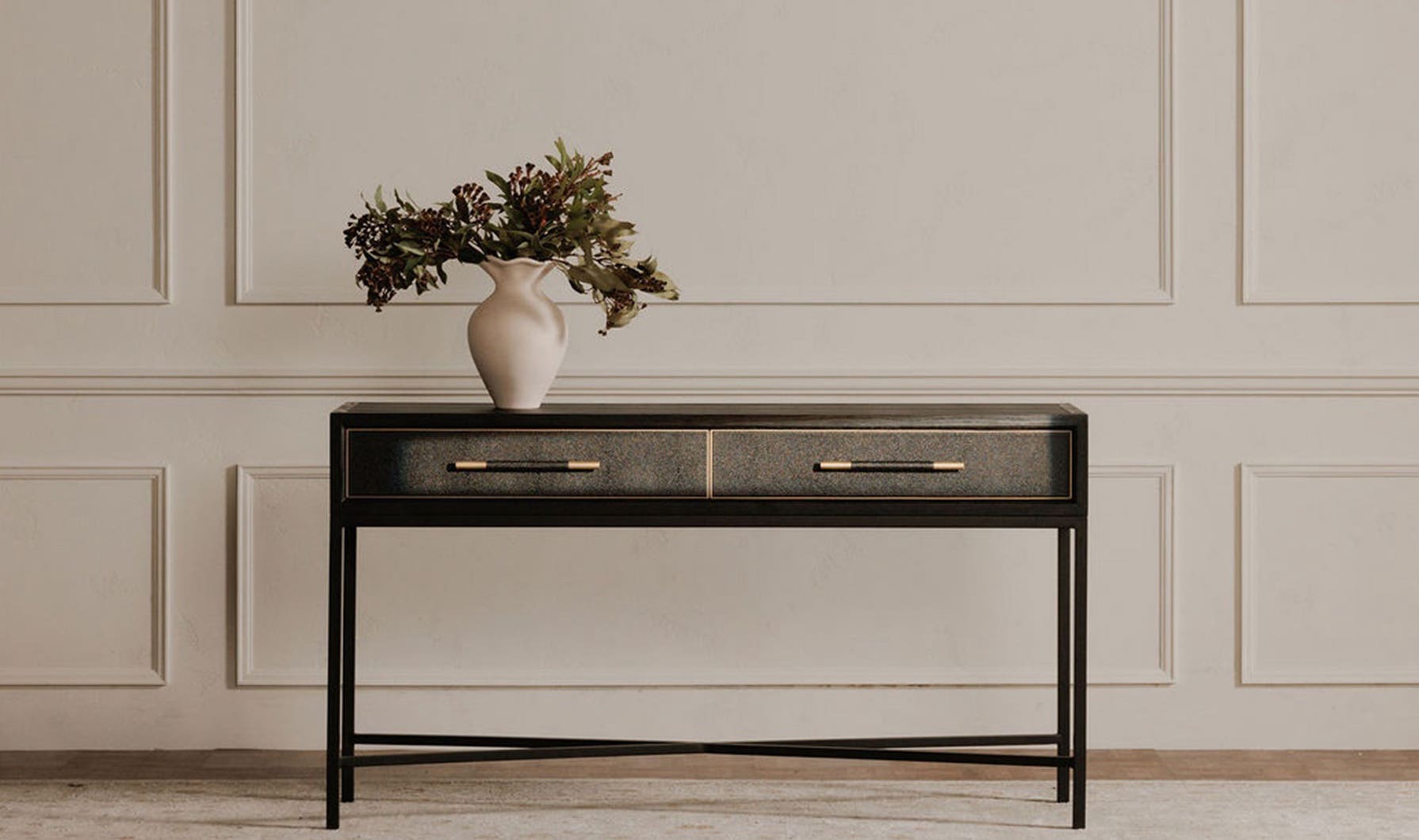 side view of Mako Console Table Black luxury Sideboard