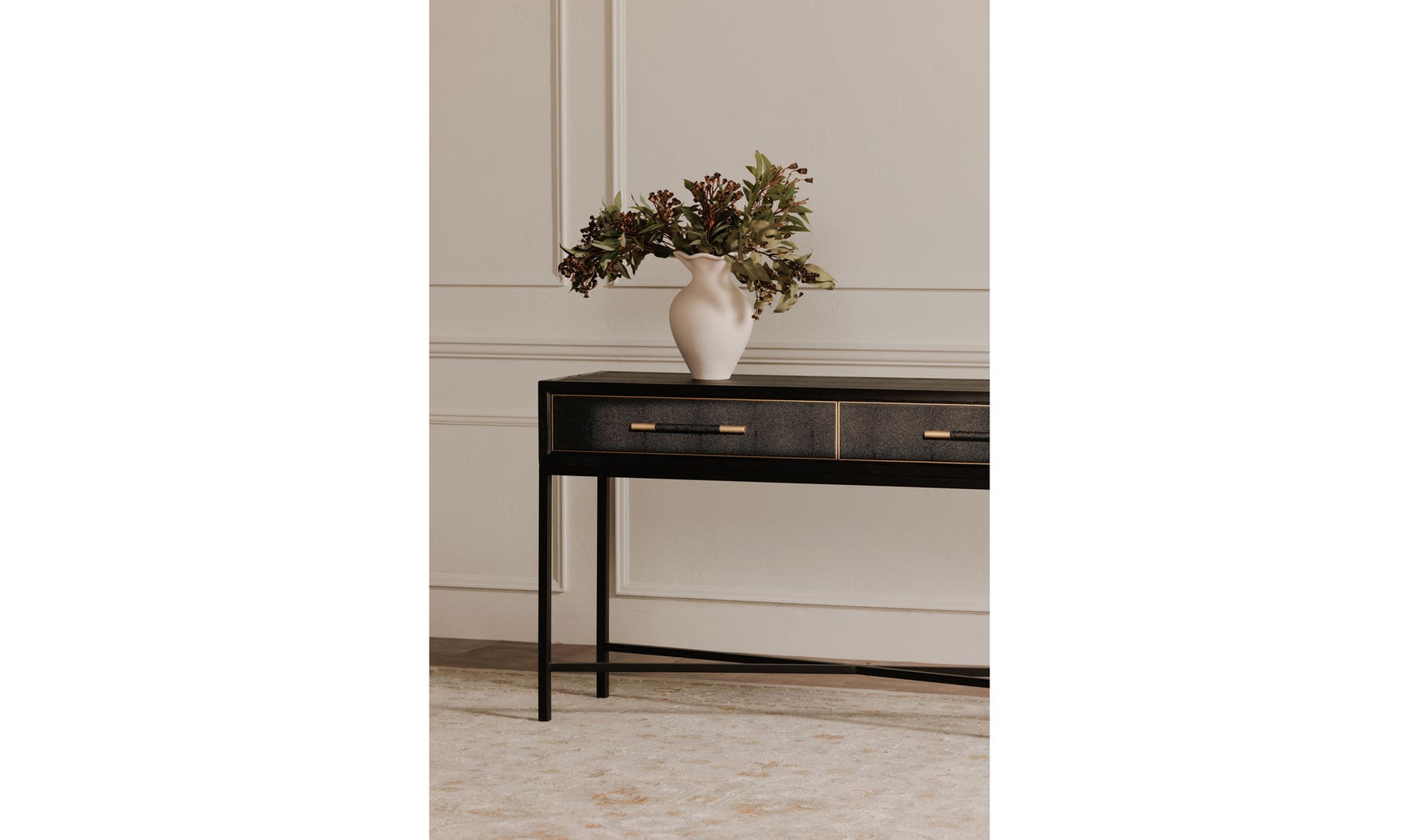 detail view of Mako Console Table Black luxury Sideboard