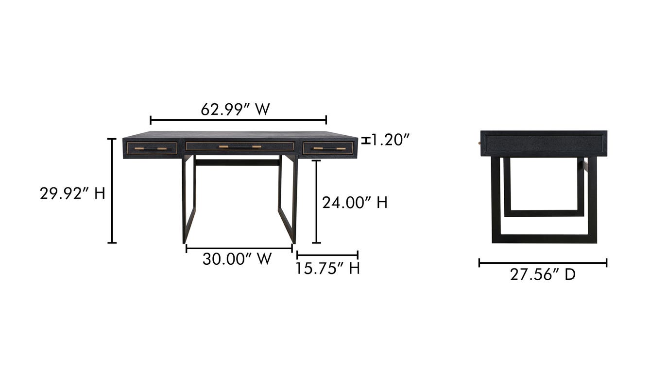 lifestyle view of Mako Desk Black luxury Desk