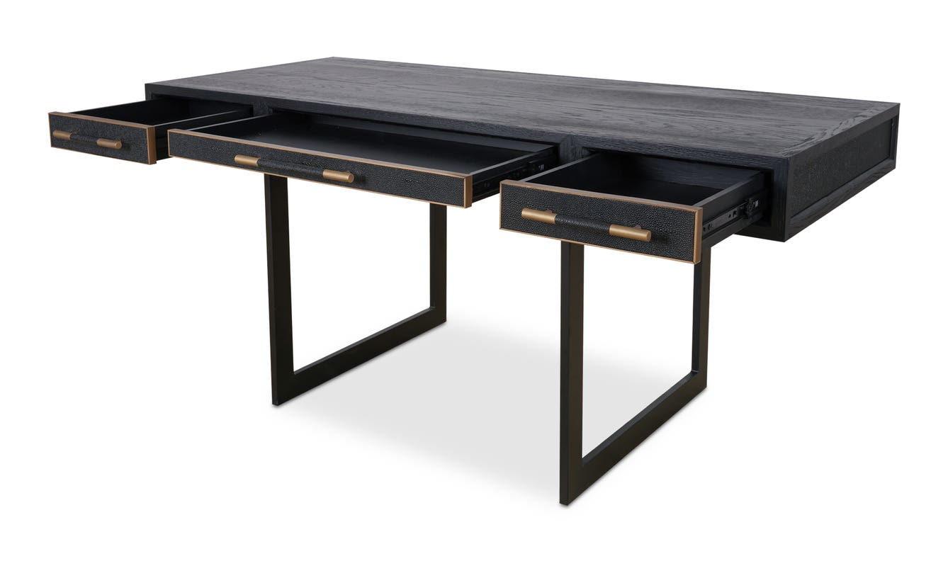 lifestyle view of Mako Desk Black luxury Desk