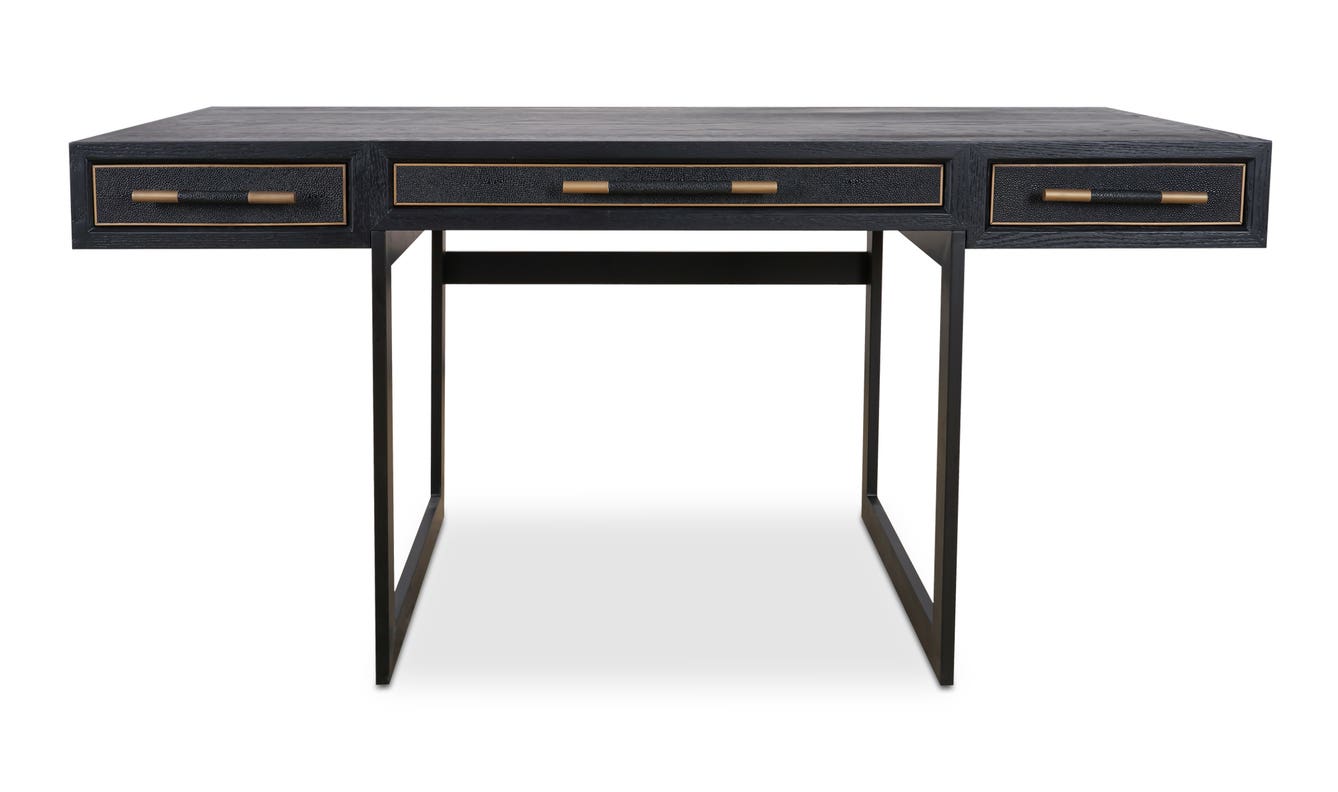front view of Mako Desk Black luxury Desk