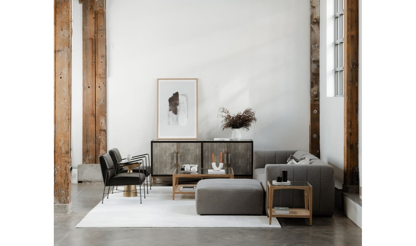 front view of Harrington Side Table Natural luxury End Table