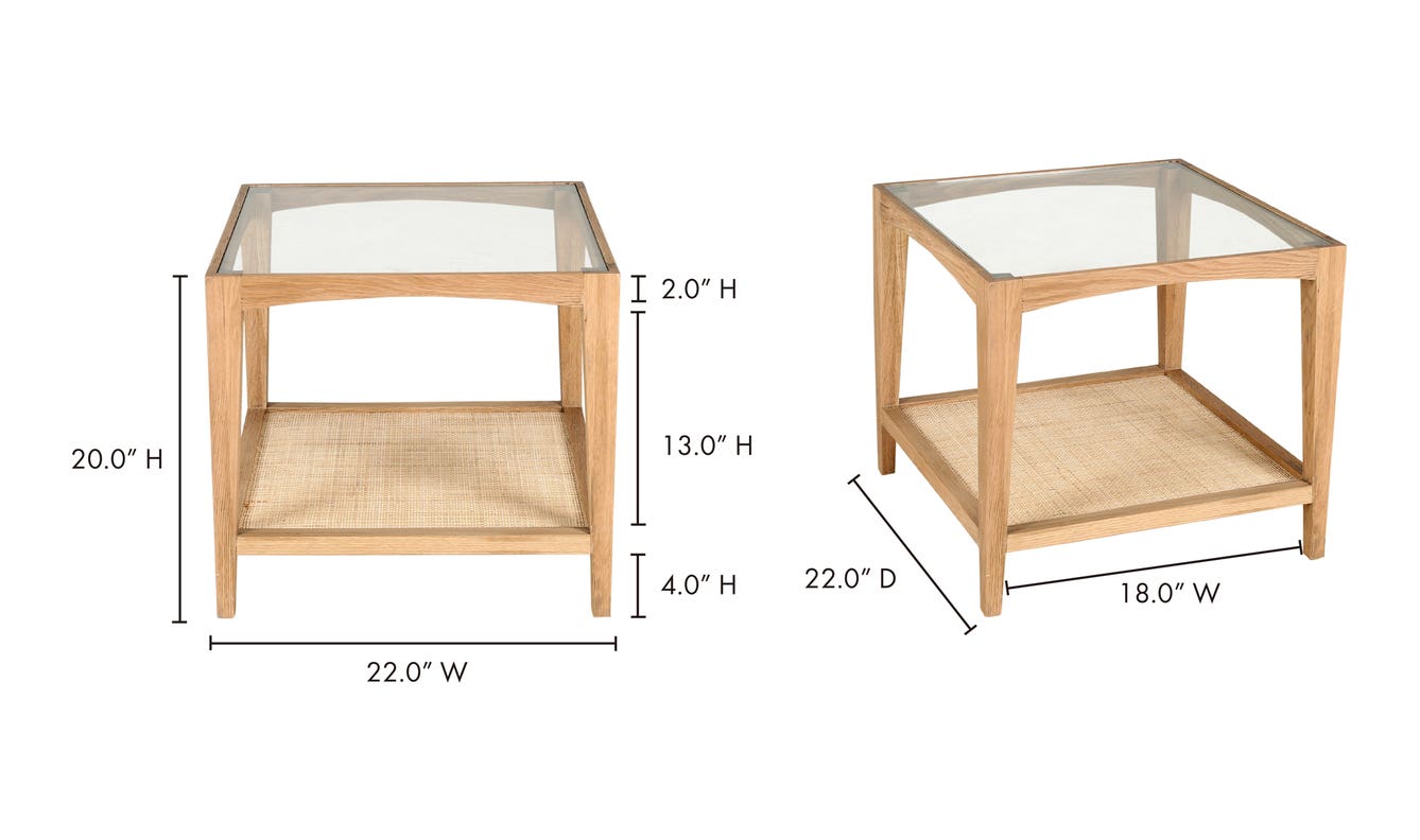 lifestyle view of Harrington Side Table Natural luxury End Table