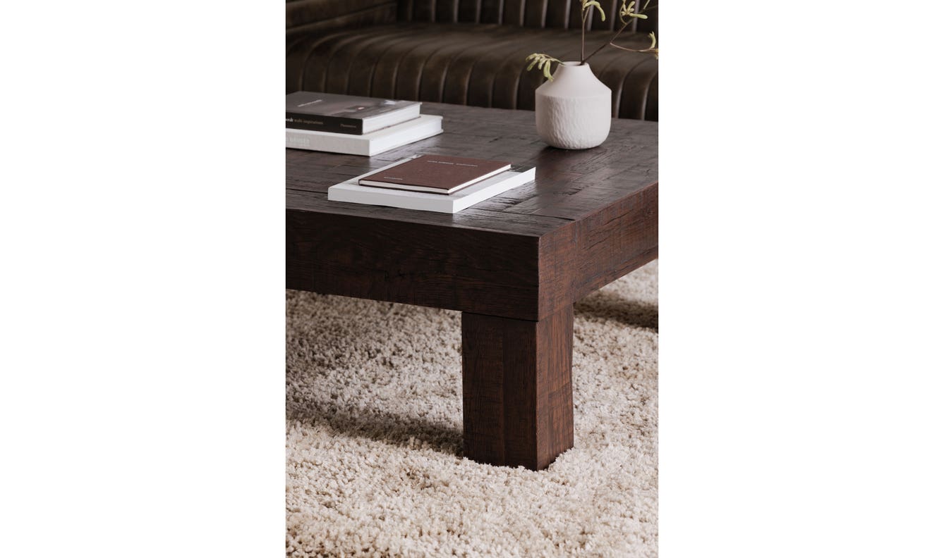 side view of Evander Coffee Table Brown luxury Coffee Table