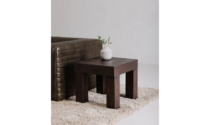 angle view of Evander Side Table Rustic Brown luxury Table