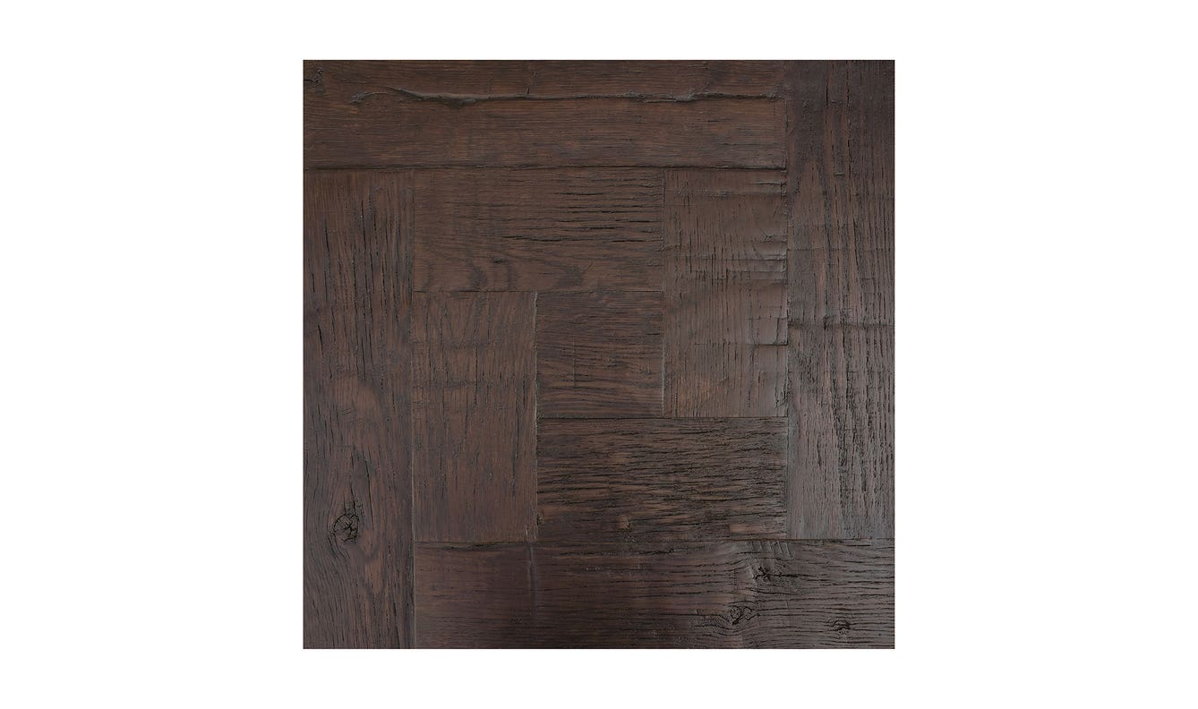lifestyle view of Evander Side Table Rustic Brown luxury Table