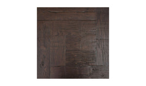 lifestyle view of Evander Side Table Rustic Brown luxury Table