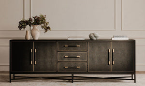 side view of Mako Sideboard Black Large luxury Sideboard