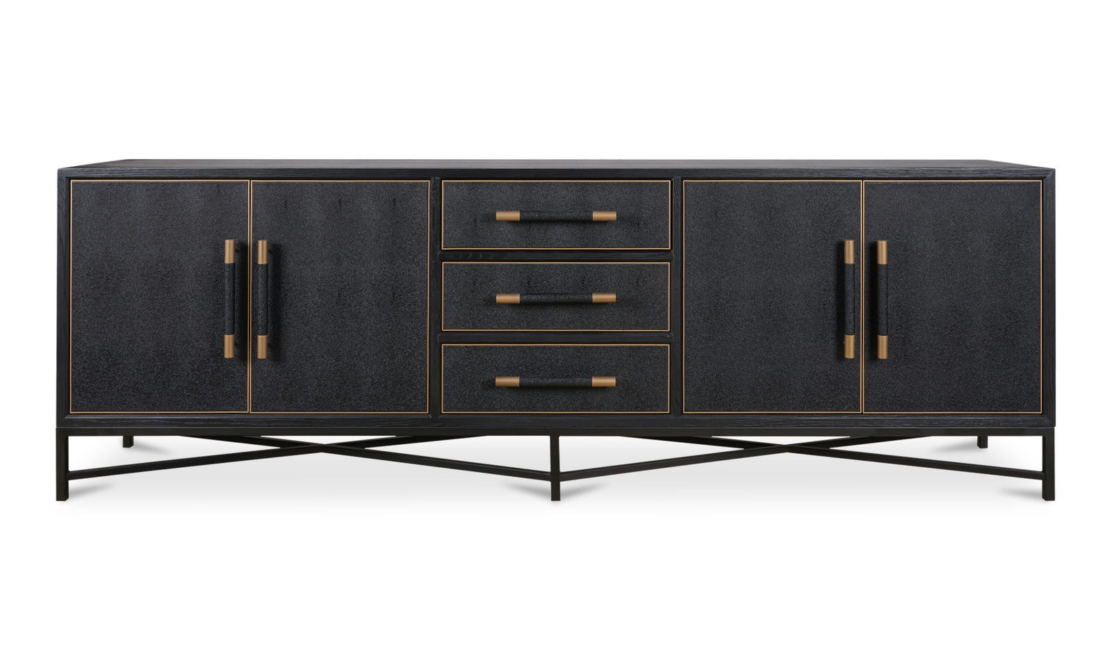 front view of Mako Sideboard Black Large luxury Sideboard