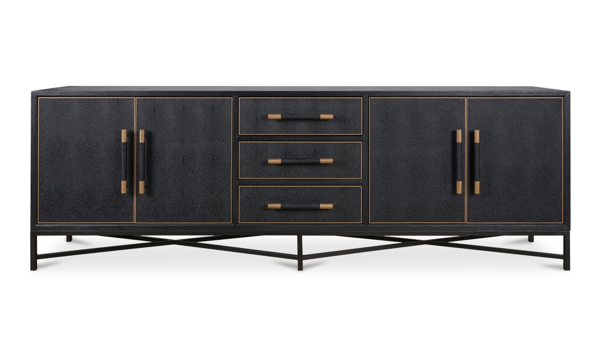 front view of Mako Sideboard Black Large luxury Sideboard